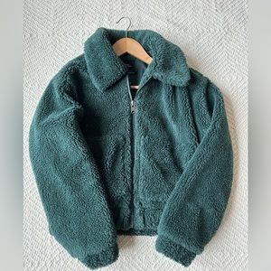 Urban Outfitters Cropped Teddy Jacket - XS